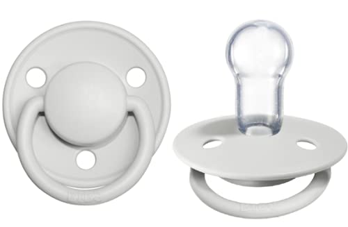 Image of BIBS Pacifiers – De Lux | BPA-Free Silicone Baby Pacifier | Made in Denmark | Set of 2 Soothers (Haze, One Size Silicone)