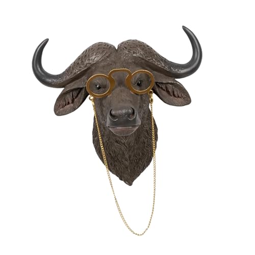 Qianly Scultura da Parete Animale Decorativo Statuetta da Muro Bassorilievo Moderno Lavorazione Pregiata in Resina Adatto per Soggiorno, Marrone