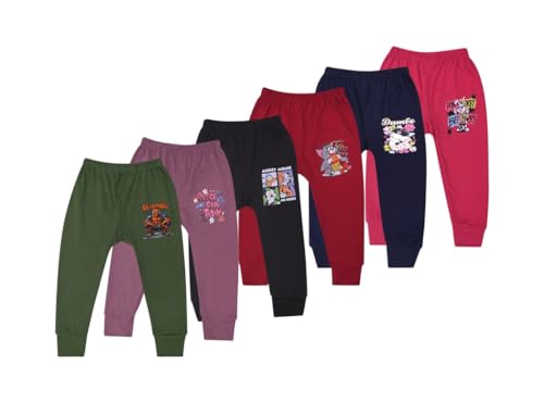 Image of Cotton Baby Boys' Pyjamas, Printed Boys and Girls Cotton Pajama Pants, Unisex Baby Pajamas, Kids Baby Track Pant (Pack of 6) (Multicolour)