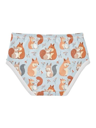 ZZKKO Fall Squirrel Hug Girls Underwear Toddler Panties for Girls Comfort Brief Size 2-8T2