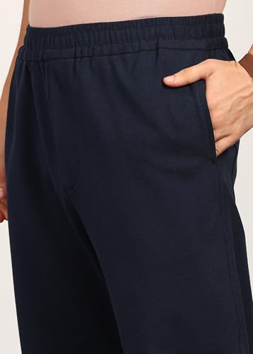 Image of Alan Jones Clothing Mens Washed Jersey Cotton Joggers Pants | Soft Stretch Cotton | Ankle Length with Elastic Hems