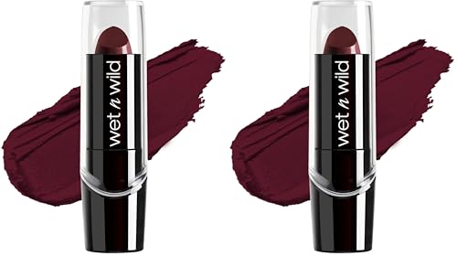 Image of wet n wild Silk Finish Lipstick, Hydrating Rich Buildable Lip Color, Formulated with Vitamins A,E, & Macadamia for Ultimate Hydration, Cruelty-Free & Vegan - Black Orchid (Pack of 2)