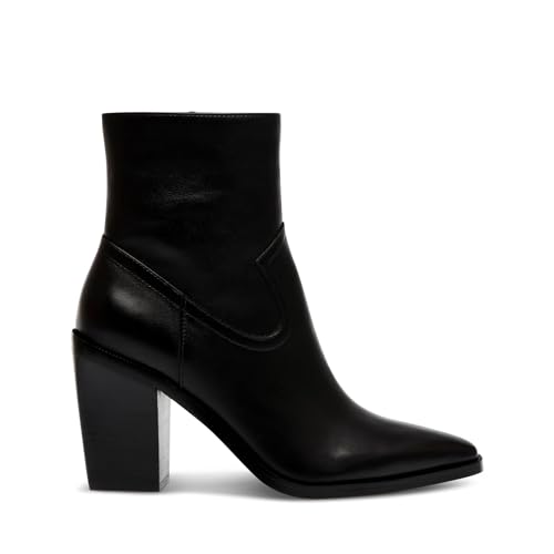 Steve Madden Steve Madden Women's Elene Ankle Boot, Black Leather, 7.5