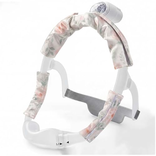 Image of 3 Pcs Satin Strap Covers, Silky Mask Frame Covers Pads Compatible with DreamWear or AirFit N30i /P30i Headgear Cover Set Hair Protector for Women Face Cushion for Reduce Red Marks (Jasmine)
