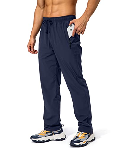 Image of Pudolla Men's Workout Athletic Pants Elastic Waist Jogging Running Pants for Men with Zipper Pockets