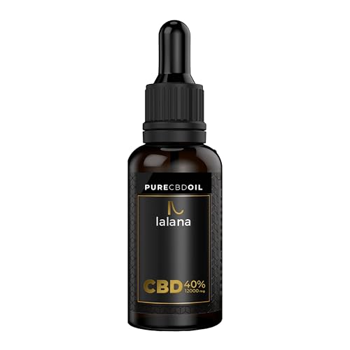 LALANA OIL ® CBD 40% 30 ml | Aceite de CBD Organico 12000 mg de Cannabidiol | Nueva Fórmula Mejorada: Base de Aceite MCT (Coco) | Cúrcuma y Piperina | 0% THC