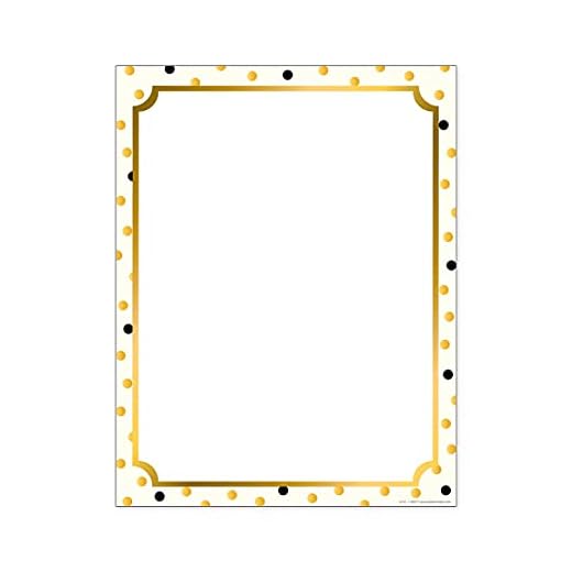 Barker Creek Designer Computer Paper, Gold, 8.5” x 11”, Decorative Printer Paper, Stationery, 50 Sheets per Pkg, Home, School and Office Supplies (741)