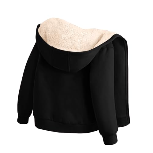 Boy's Girl's Sherpa Fleece Lined Jacket Zipper Fuzzy Fleece Hoodie Soft Thick Warm Winter Jacket Hooded Sweatshirt3