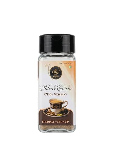 Image of SANCHAI Adrak Elaichi Chai Masala Powder 40gm | Ginger Cardamom Tea Spice Blend for Daily Tea Preparation | Aromatic Indian Chai Masala with Refreshing Taste and Flavor | Pack of 4