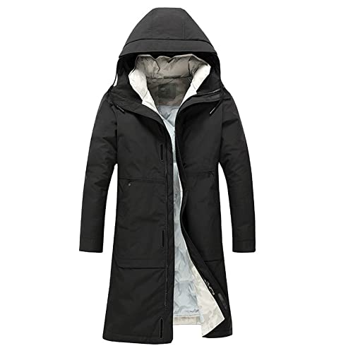 YDYBY Herren Daunenjacke Steppjacke Winterjacke mit Kapuze Warmer Anorak Outdoor,Schwarz,6XL Cover
