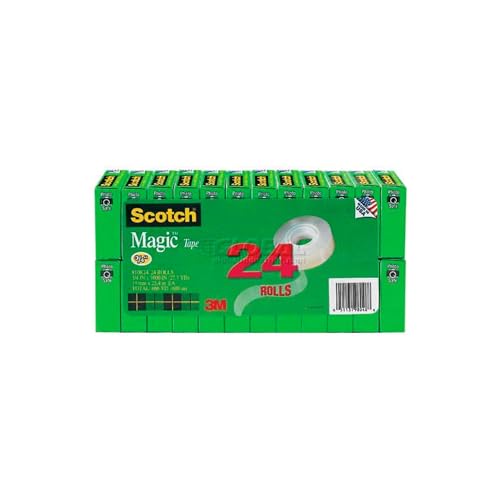 Image of Scotch Magic Tape, 24 Rolls, Numerous Applications, Invisible, Engineered for Repairing, 3 /4 x 1000 Inches, Boxed (810K24) - Pack of 6