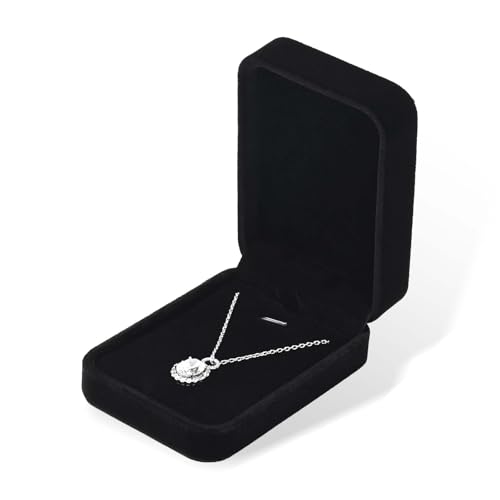 Oirlv Terciopelo Negro Caja para Colgante,Caja para Collar,Necklace Gift Box,Estuche Joyas Regalo,San Valentín Aniversario,Expositor De Joyas