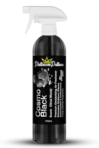 Image of Water-Based Car Air Freshener Spray | Luxury Automotive Deodorizer | Mold-Resistant Formula | Eliminates Odors and Refreshes Vehicle Interior | 17 fl oz | Cosmo Black