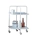 JCNFA STOLIK 4 regały kołowe, stojak do przechowywania metalu, pokój dzienny/sypialnia/Łazienka, sofa stojak podłogowy, 2 kolory (Color : White, Size : 17.71 * 17.71 * 25.59in)