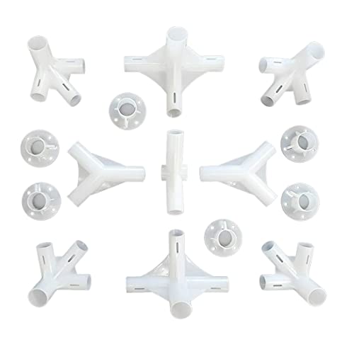 MDYNI Lot de 15 connecteurs de tente en plastique pour auvent de tonnelle de 3 x 6 m, pieds de connecteur central de 25/19 mm, outil de camping en plein air