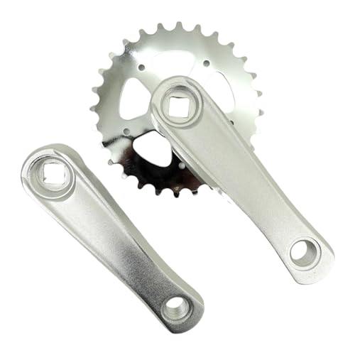 getuse Set Corona Pedali per Bicicletta Bambini, Guarnitura in Lega di Alluminio, Sostituzione Accessori Parti Bici- 28T Grigio Argento