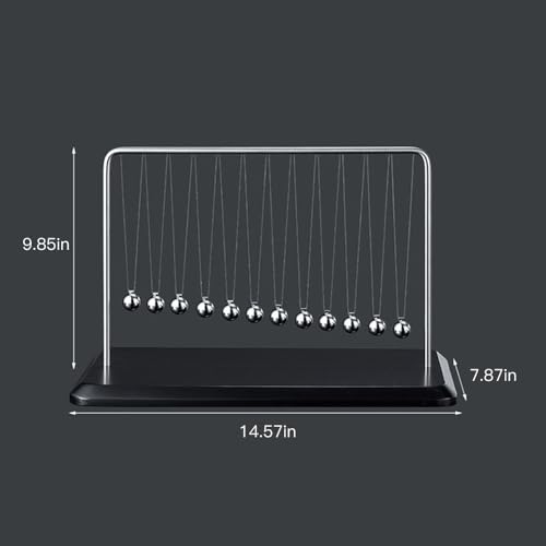Image of Newtons Cradle Pendulum Balance Balls Cool Science Gadgets Perpetual Kinetic Motion Physics Toys Desktop Decoration for Office& Home (12 Balls)