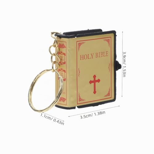 Amosfun Lot de 2 Porte-Clés Livre Biblique Miniature Mini Pendentif Religieux Décoration Suspendue pour Cartable Pochette Portefeuille Cadeaux – vue 5