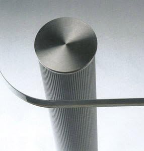 TableLegsOnline 34-3/4" Glass Leg with Adapter - Polished Chrome