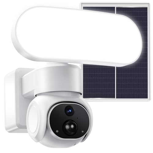Cadrim Solar Powered Floodlight Security Camera Outdoor Wireless