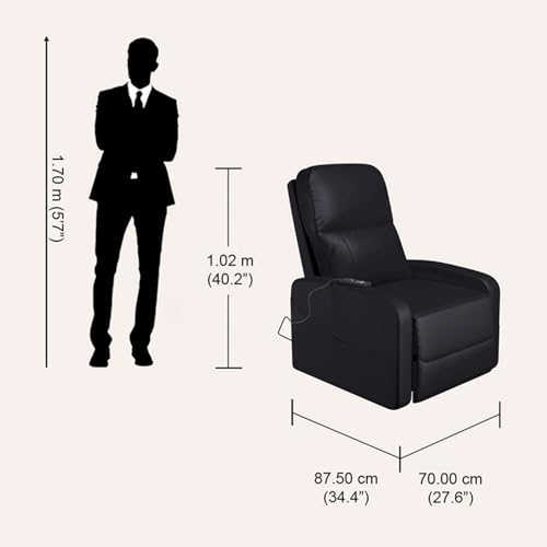 Image of Interio by Godrej Milos Manual 1-Seater Synthetic Leather Recliner Sofa
