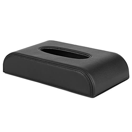 Tissting Auto Tissue Holder, PU Leather Universal Tissue Box Car Accessory with Anti-Slip Design for Cars, Boats, and RVs