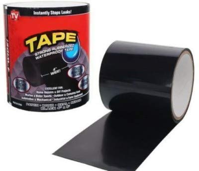 Gazzy Waterproof Flex Tape,Seal Repair Tape, Super Strong Adhesive Sealant Tape to Stop Leakage of Kitchen Sink/toilet Tub, leak stop, stop leak tape, (Black)