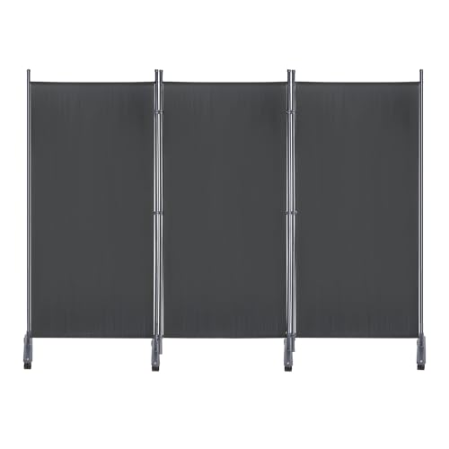 KEORTUN Raumteiler 180x190cm - Sichtschutz Mit Rollen Grau