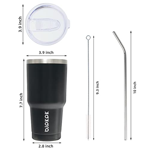 Image of BJPKPK 30 oz Tumbler with Lid and Straw, Insulated Stainless Steel Cup
