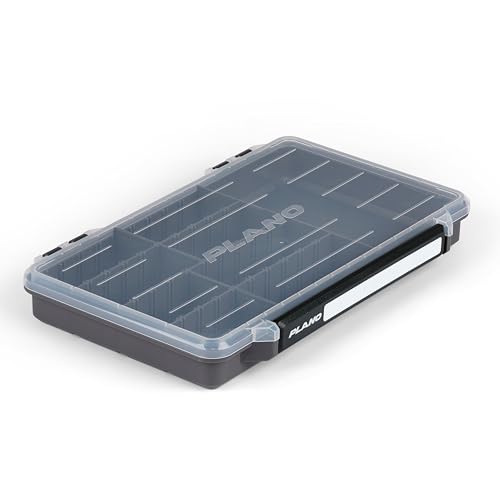 Image of Plano StowAway 3700 50 /50 Split Stow Tackle Box, with Corrosion-Preventive Rustricor, Single Latch Design, Transparent DuraView Lid, Stackable Storage for Fishing Bait, Lures and Gear