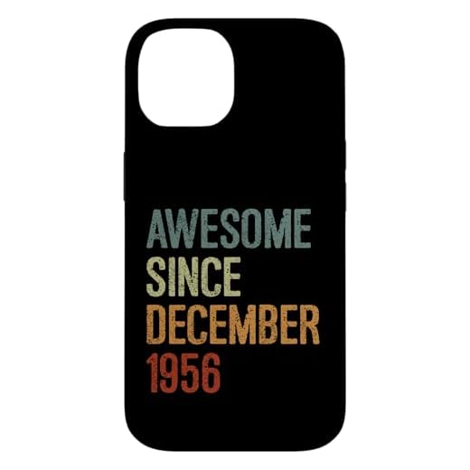 Carcasa para iPhone 14 Impresionante desde diciembre de 1956, regalo de cumpleaños divertido retro