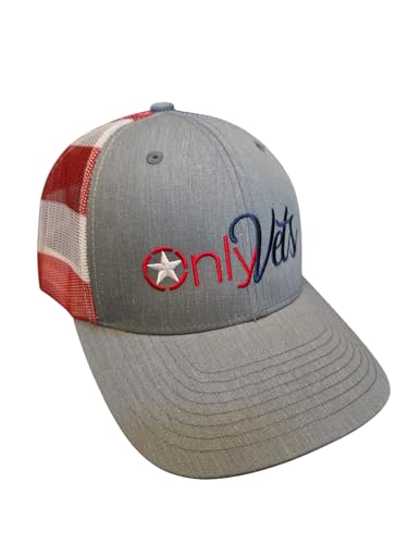 Image of USA Only Vets Hat Flag Veteran Hat for Men Women, Funny Embroidered American Army Military Baseball Cap