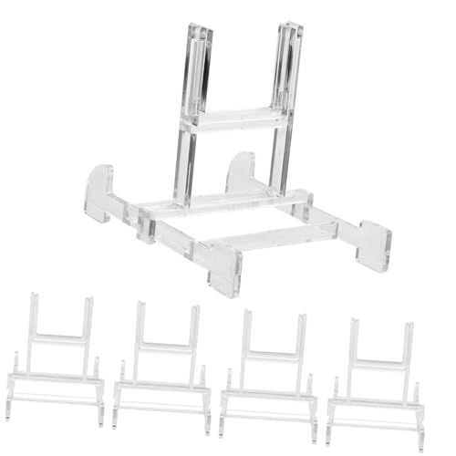 OSOLADY 5pcs Transparent Decorative Photo Stands Multi-function Plate Holders for Bedroom Living Room Business Stylish Display for Pictures Plates Items