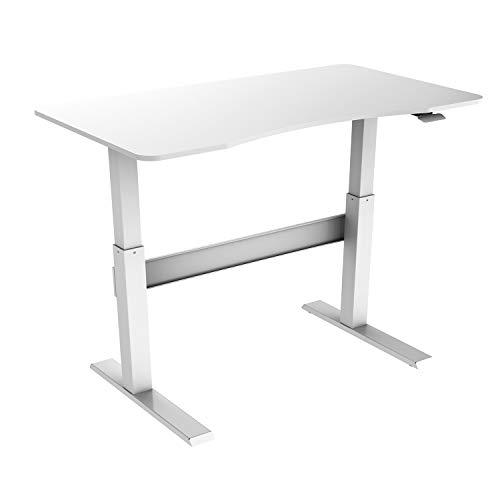 Allcam GD03SW Gas Assisted Standing Desk/Height Adjustable Table 74-115cm with 120 x 68 cm top White