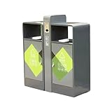 GLigeT Outdoor-Mülltonnen Klassifizierter Abfallbehälter for öffentliche Bereiche, Mülleimer aus verzinktem Stahl for den Außenbereich Mülleimer küche
