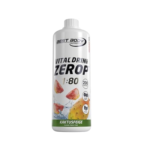 Best Body Nutrition Vital Drink ZEROP® - Kaktusfeige, Original Getränkekonzentrat - Sirup - zuckerfrei, 1:80 ergibt 80 Liter Fertiggetränk, 1000 ml