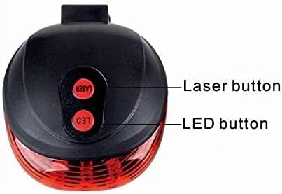 Miniatura 3 de Luz trasera LED láser para bicicleta, 5 LED, 7 modos y 2 rayos láser, luz trasera para bicicleta - Luz de bicicleta con 2 botones distintivos -