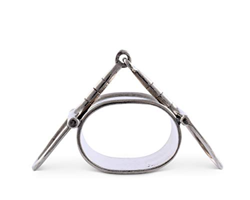 Vagabond House Pewter Horse Tack Equestrian Napkin Ring (Sold As Single Ring) Artisan Crafted Designer Rings 3.75 Inch Long #TOP4