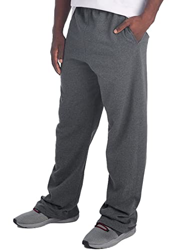 Jerzees Mens Fleece Sweatpants, Open Bottom - Black Heather, X-Large Us #TOP2