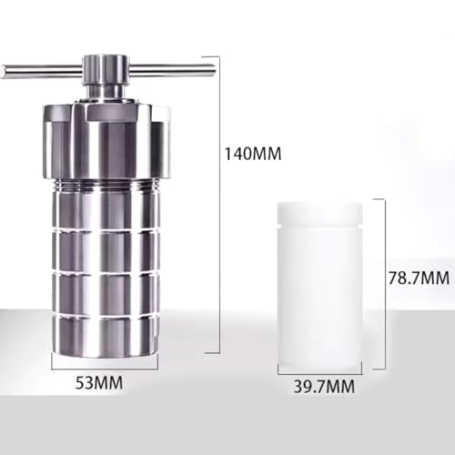Reactor de autoclave de laboratorio, recipiente de alta presión con forro de PTFE de acero inoxidable 304 para síntesis hidrotermal