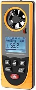 Handheld Digital Anemometer Air Wind Speed Scale Meter Multifunctional LCD Display Thermometer Hygrometer Illuminometer，Multifunctional Measurement, Easy to Read