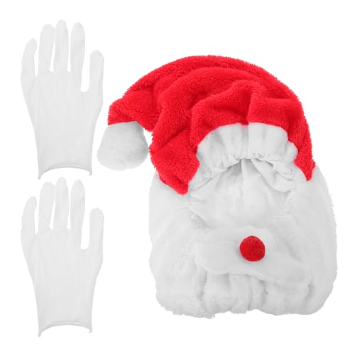 Housse de casque de Père Noël avec barbe pour moto et bonnet de Noël