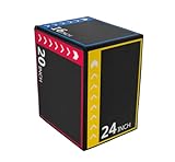 OLIXIS 3-in-1 Plyo Jumping Exercise Box Home Gym Workout Trainer, Non-Slip Multi-Use Cushioned Plyometric Jump Box for Conditioning, Strength Training 24 x 20 x 16 Inch