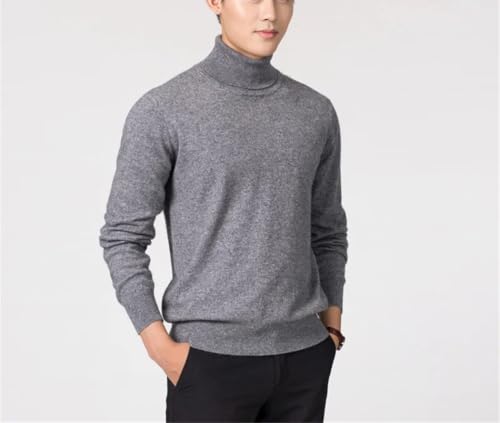 Men's High Neck Sweater Winter Cotton Blend Knit Pullover Warm Casual Sweaters2