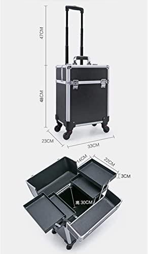 Image of Adson Professional Beauty Makeup Cosmetic Aluminium Vanity Trolley (Black)