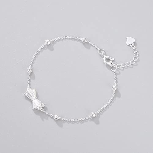 Bracelet en Argent Sterling S925 ajustable avec un pendentif noeud concentrique