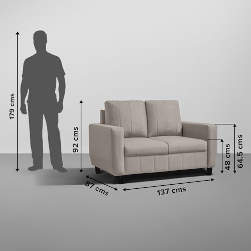 Image of Sleepyhead Bae Designed by Duroflex - 2 Seater Sofa Chair, Premium Fabric |Space-Saving Design |Comfort & Easy Maintenance |3 Years Warranty |Stylish Two Seater for Living Room - Pebble Brown