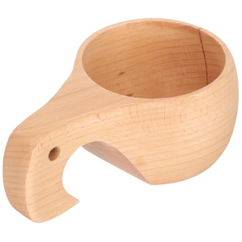 UTHCLO 実用的な調理用実木計量スプーン 木製ハンドル付き 米量り 水すくい 机上安定 デスク装飾用 キッチン オフィス カフェ レストラン対