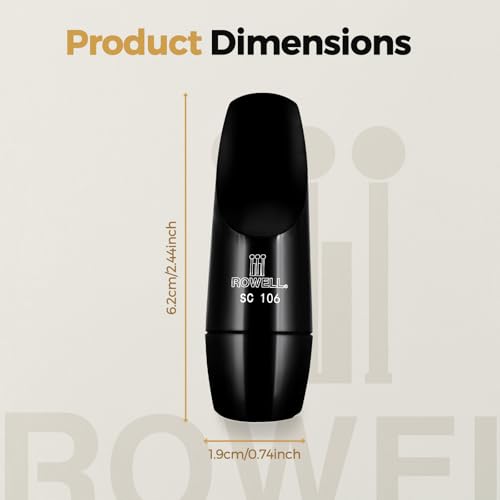 ROWELL Classic Soprano Saxophone Mouthpiece Professional Sax Mouthpiece Warm & Round Tone Concert Band Mouthpiece for Students & Pros,Ideal for Classical Music, Wind Orchestra, Chamber Music - Thumbnail 5