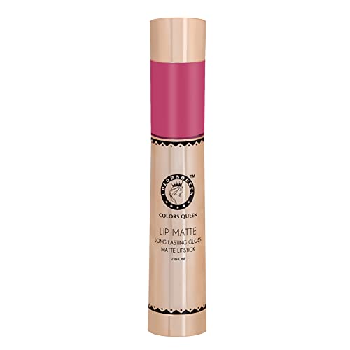 Image of Colors Queen 2 in 1 Matte Lipstick | Lip Matte | Long Lasting Gloss, Waterproof, Non Transferable| (13 - Crazy Pink, 8g)
